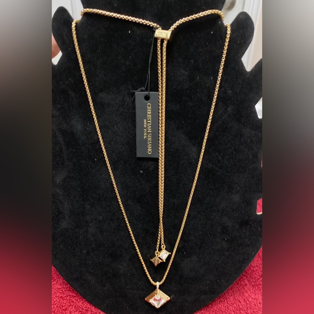 NWT Beautiful CHRISTIAN SIRIANO Forever 18k Gold Plated With Swarovski Crystals